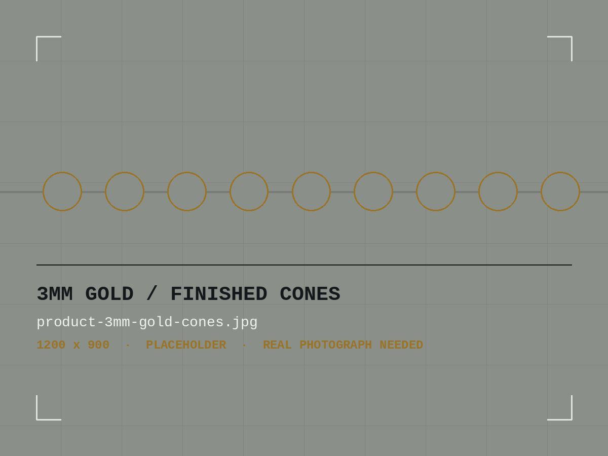 Cones of 3mm gold sequin yarn stacked on a wooden pallet at the Krishna Enterprise unit